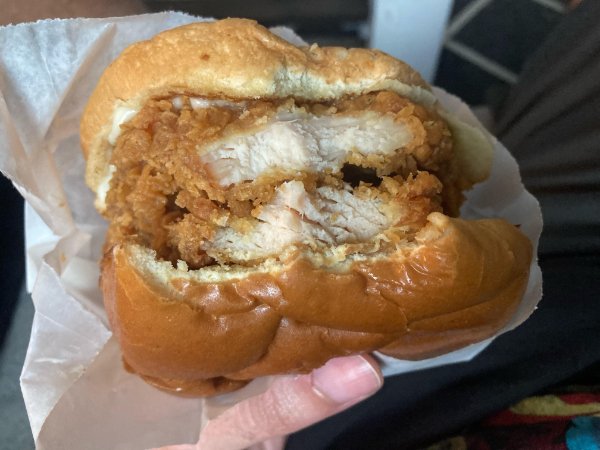 “Popeyes gave me two breasts on my chicken sandwich.”