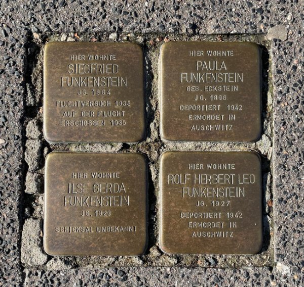 “A house in my neighborhood has these plaques outside commemorating former residents who became victims of the Holocaust.”