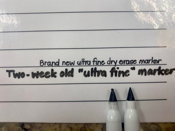 “Coworkers do this to my dry erase markers.”