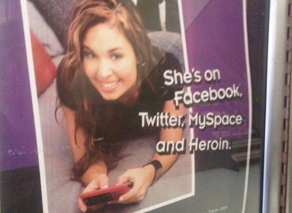 she's on facebook twitter myspace and heroin - She's on Fdcebook, Twitter, MySpace and Heroin.