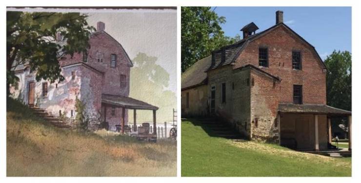 ’’Randomly found an old building that matches a painting I have.’’