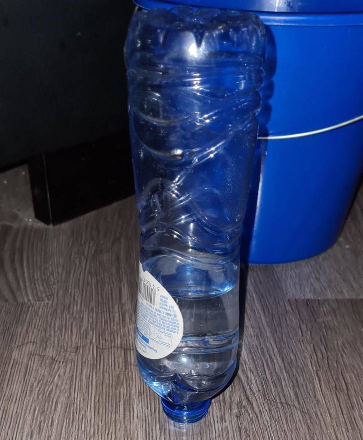 ’’I knocked over my water bottle and it fell upside down, still a third filled with water.’’