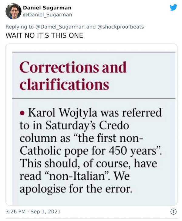 21 Absurd Newspaper Corrections.