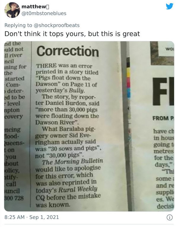 21 Absurd Newspaper Corrections.