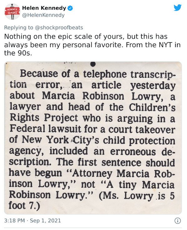 21 Absurd Newspaper Corrections.