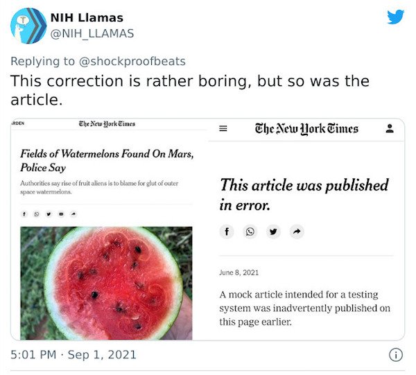 21 Absurd Newspaper Corrections.