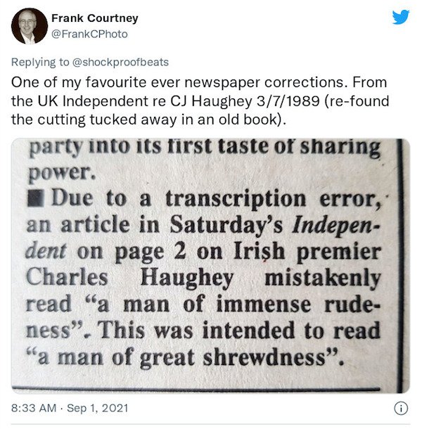 21 Absurd Newspaper Corrections.