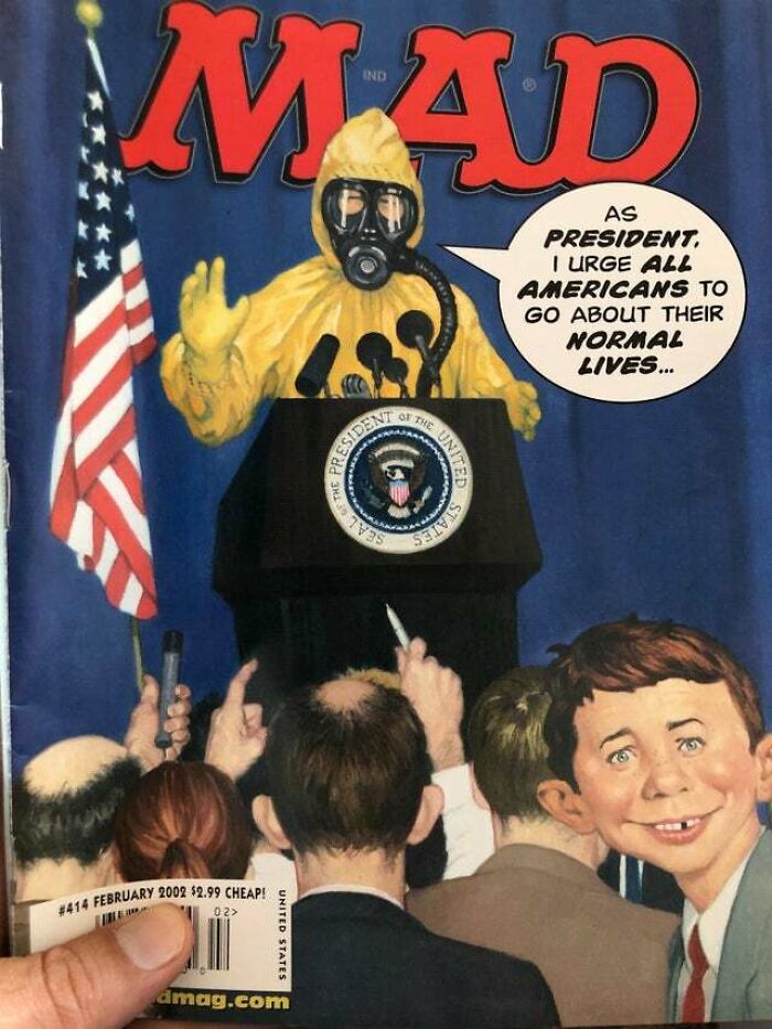 mad magazine cover feb 2002 - Mad As President, I Urge All Americans To Go About Their Normal Lives... or The Ino Seal The Snis $2.99 Cheap! 02> United States dmag.com