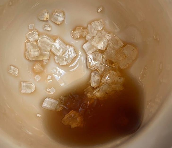 “I left maple syrup sitting out on my counter in a cup for a month and it crystallized.”