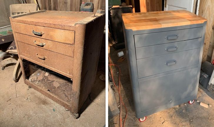 “I found this old rusty toolbox in my garage when I bought my house.”