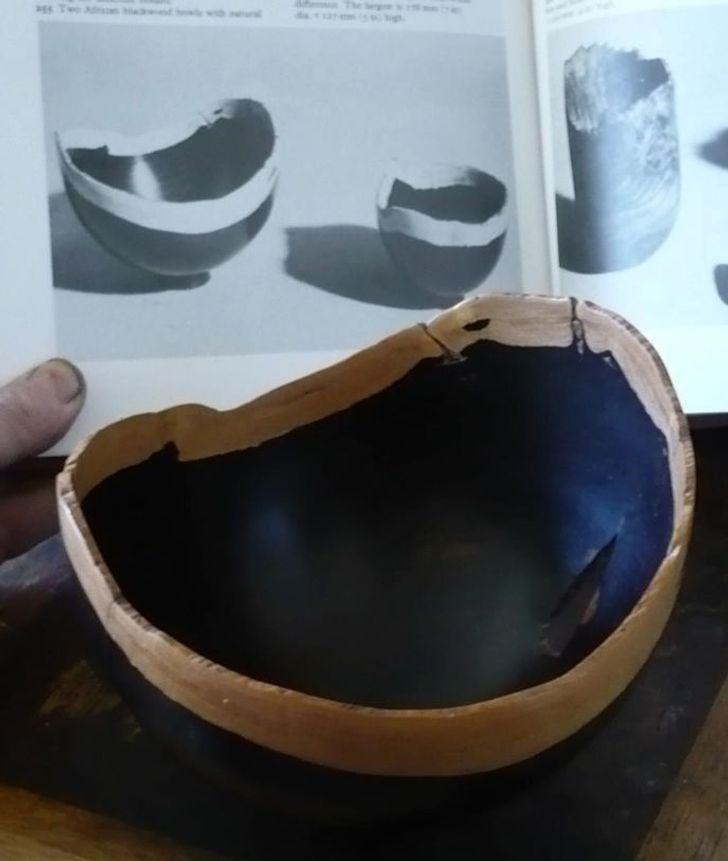 “Found a bowl in a vintage store made by the guy who inspired me as a kid. At home I realized it was in a book I’ve owned for 31 years.”