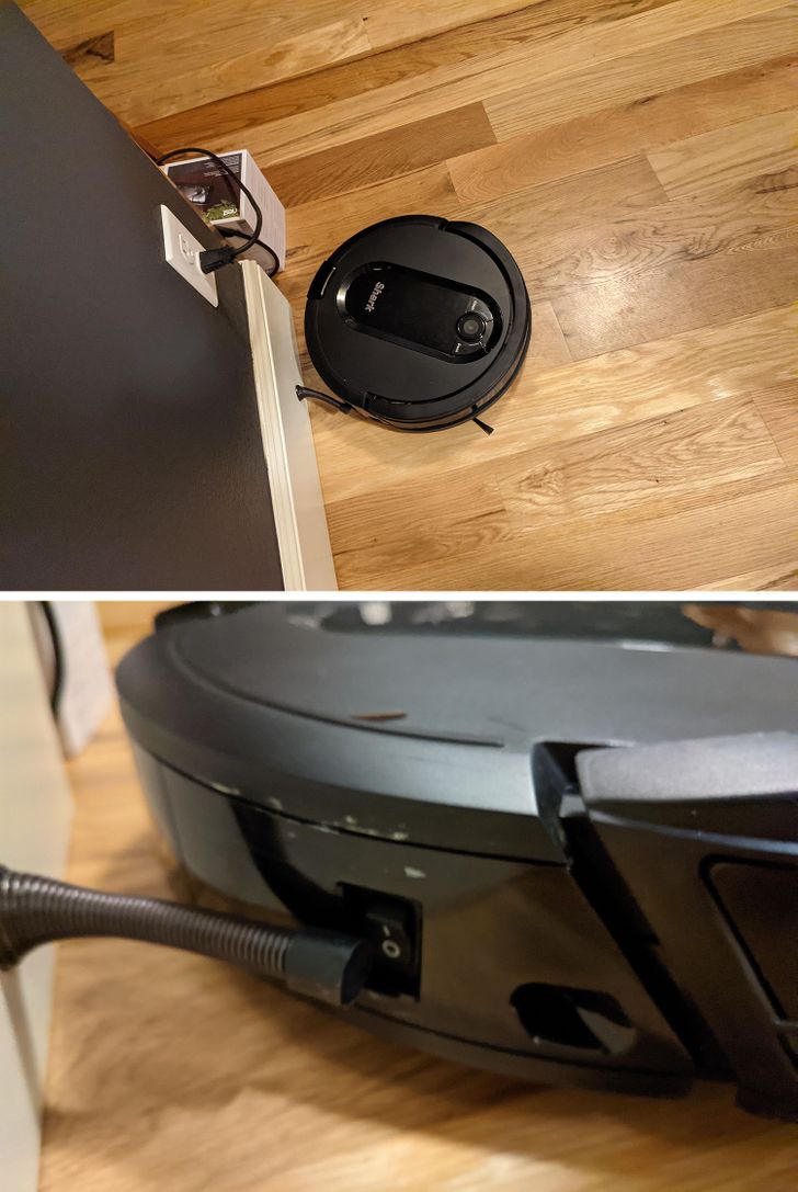 “My new robot vacuum decided to quit apparently.”
