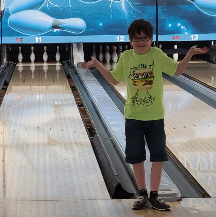 “My brother hit every pin except 7,8,9, and 10. How odd is that?”