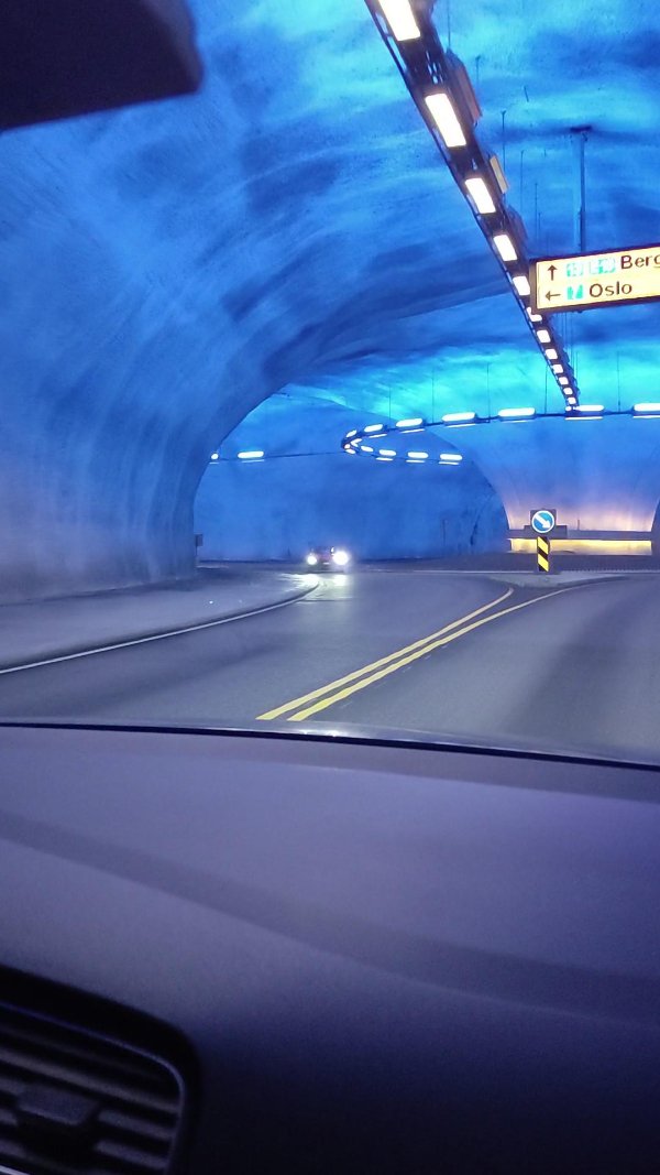 “A roundabout inside a tunnel in Norway.”