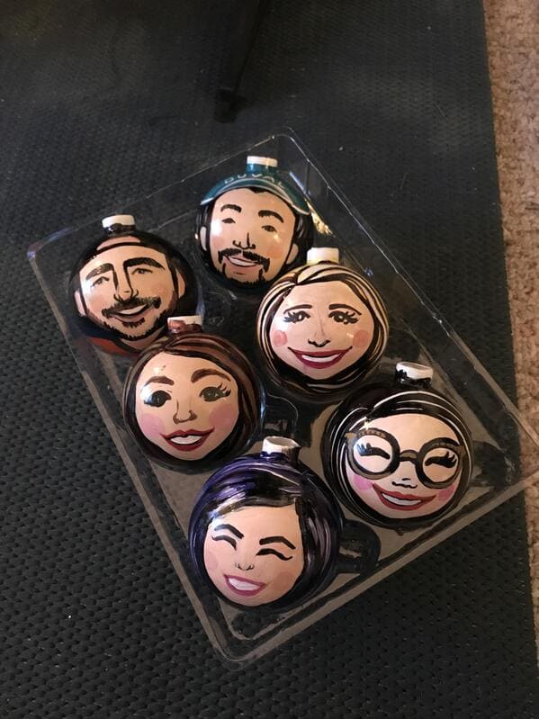 Roommate made Christmas ornaments for everyone living in the house.