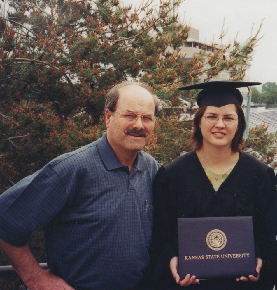 This is Dennis Rader, he’s your average boys scout leader, priest, father, and serial killer. He was know as the BTK killer, he would bind, torture and kill 10 people. This is him posing with his daughter at her graduation