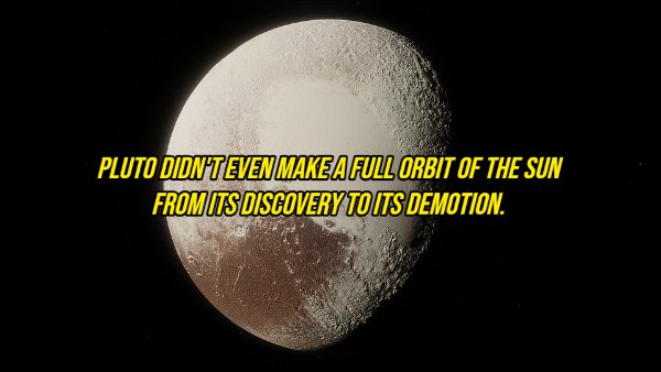 moon - Pluto Didnteven Makea Full Orbit Of The Sun From Its Discovery To Its Demotion.