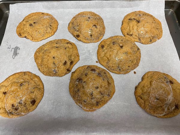 “I made some bomb-ass cookies today and then wondered what the “film” was over them. Upon closer inspection realized I forgot to take off the PLASTIC wrap that was covering them before I mindlessly popped them into the oven.”