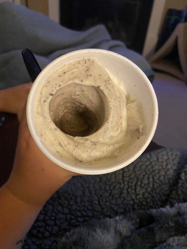 “My Cook Out milkshake came with a massive hole in it.”