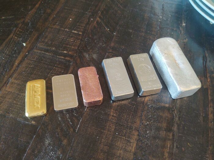 10 Oz Of Each - Gold, Platinum, Copper, Zinc, Tin And Aluminum