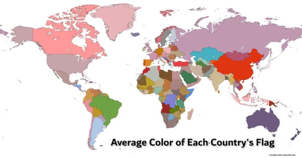 world map png - Average Color of EachCountry's Flag