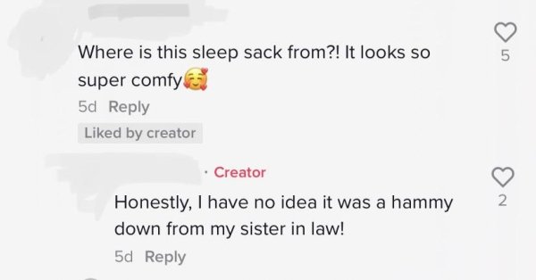 diagram - 5 Where is this sleep sack from?! It looks so super comfy 5d d by creator 2 Creator Honestly, I have no idea it was a hammy down from my sister in law! 5d