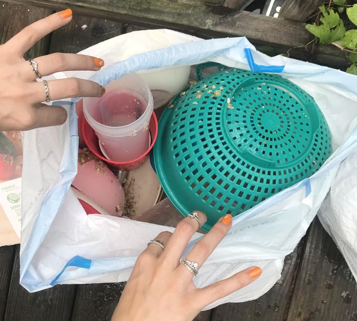 “My roommate throws away dishes so he won’t have to do them.”