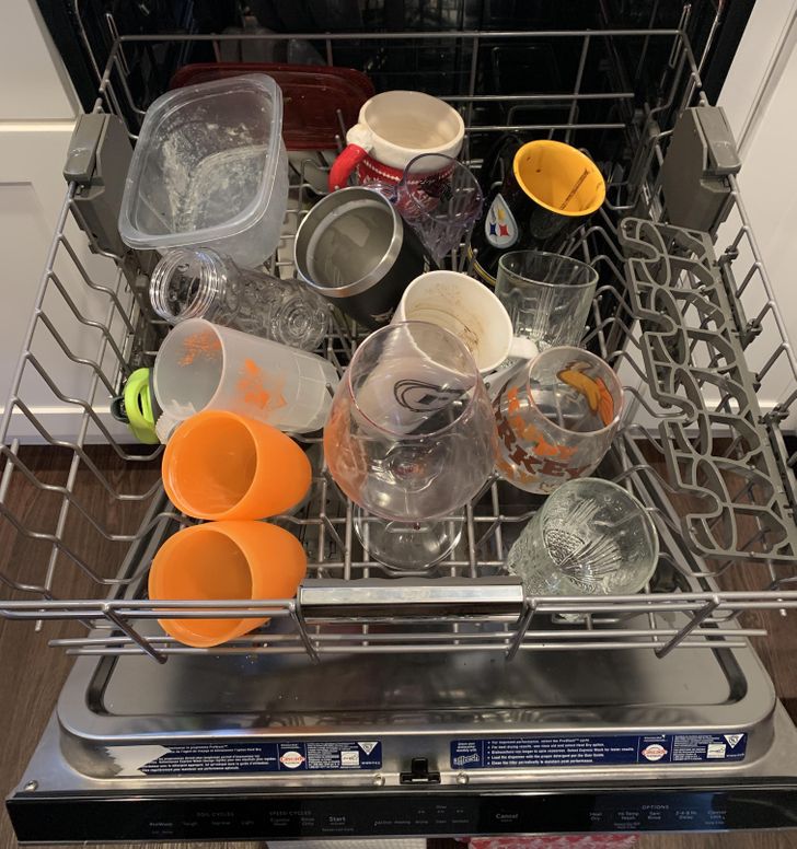 “The way my wife loaded the dishwasher.”