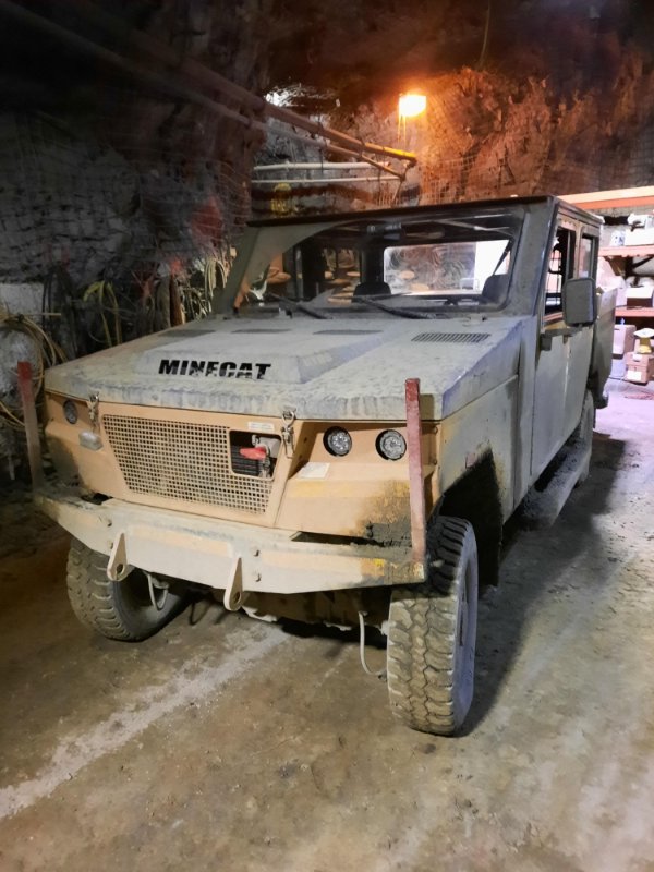 This vehicle is driven a mile underground.