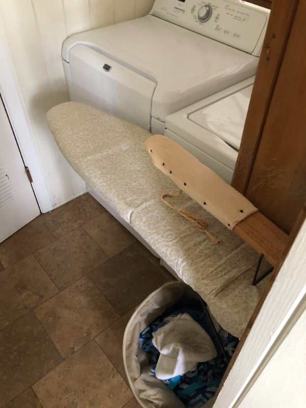 “My house from the 60’s has a mini ironing board for ties.”