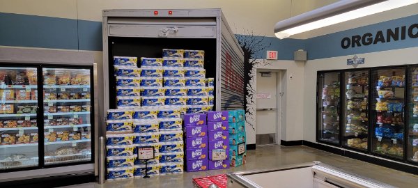 “My local grocery store has a display space that looks like a truck broke through the wall.”