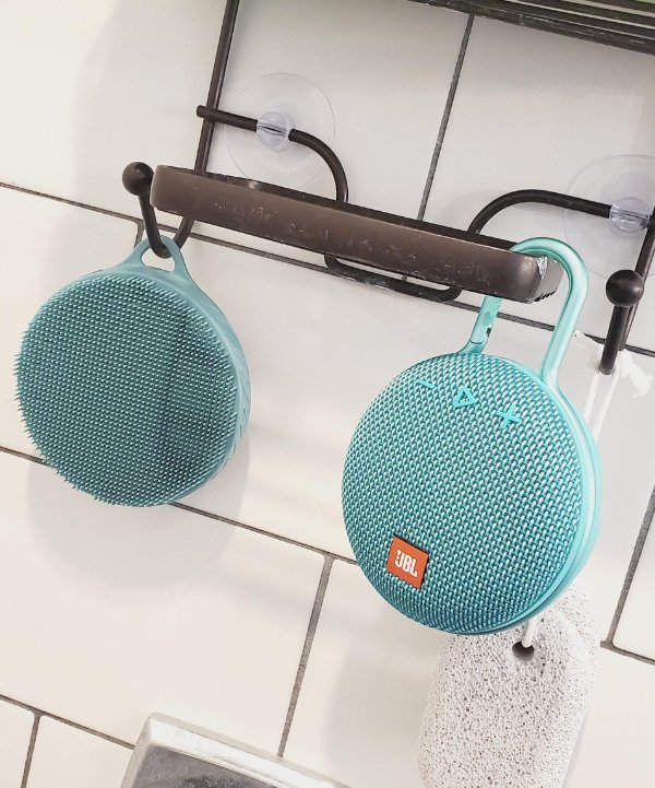 “My girlfriend’s scrubber looks like it’s trying to impersonate my Bluetooth speaker.”