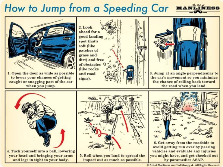 How to jump from a speeding car.