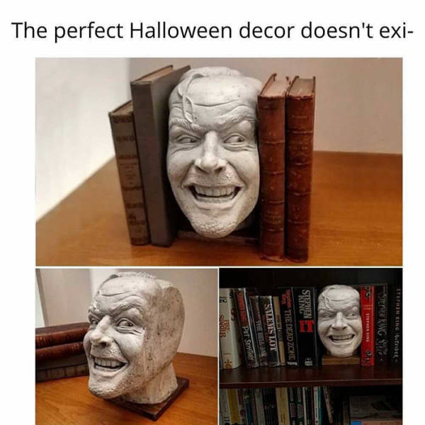 pics cool to look at - heres johnny bookend - Stehenrik Pero King Stefren King The Dead Zone Sitems Tot Tve Hell Pet Semary The perfect Halloween decor doesn't exi