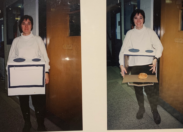 “19 years ago today, on Halloween, this is how I announced to my students and colleagues that I was pregnant.”