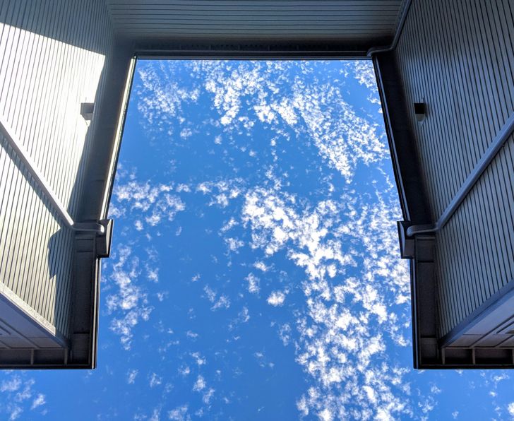 “My photo of this building and clouds looks like it was taken from a low Earth orbit.”