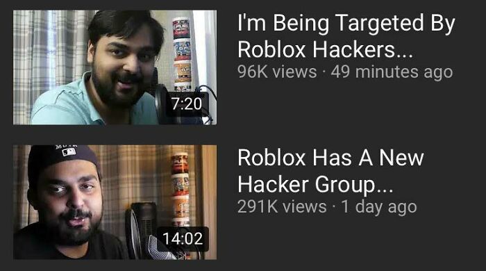 funny photos - funny tweets - beard - Em I'm Being Targeted By Roblox Hackers... 96K views 49 minutes ago Man Roblox Has A New Hacker Group... 2916 views 1 day ago