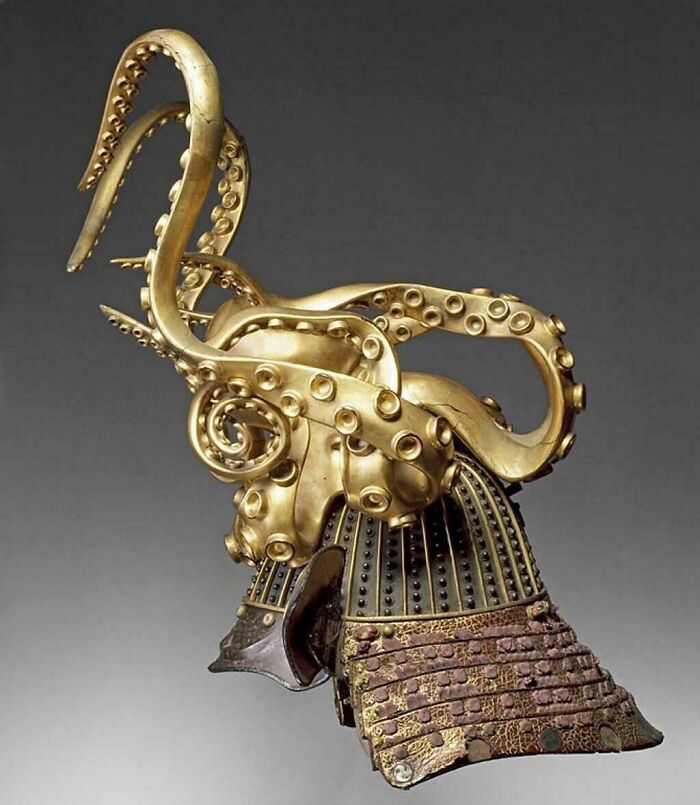 samurai helmet kabuko shaped like an octopus 1700s japan