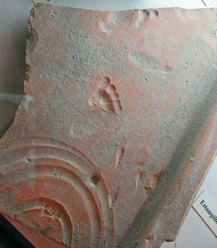 footprints on roman tiles
