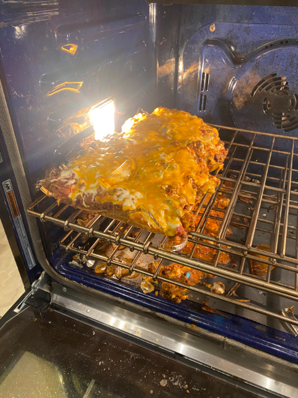 “My lasagna pan exploded.”