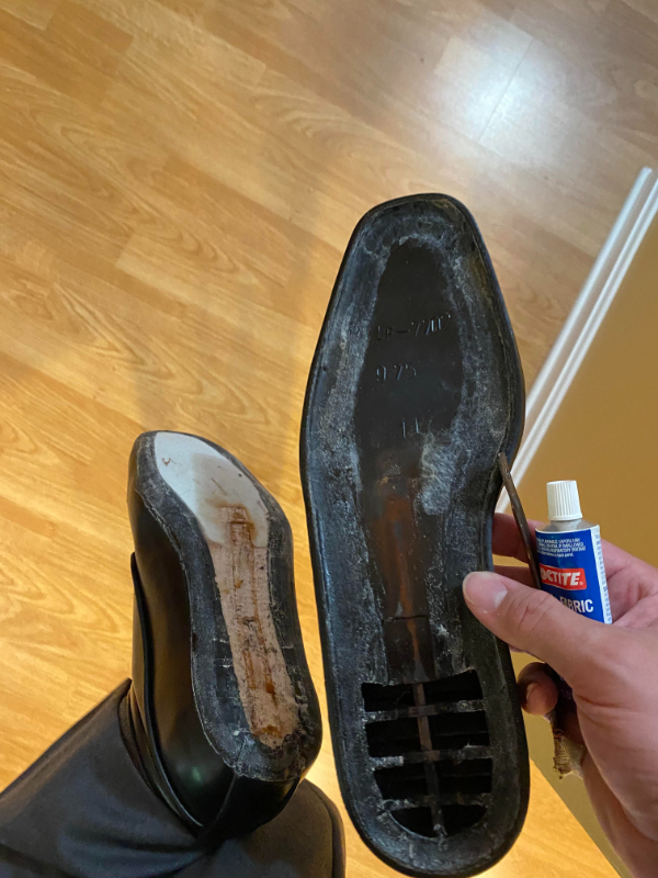 “Shoe decided to fall apart before my wedding.”