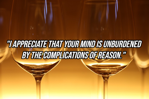 high resolution wine glass - I Appreciate That Your Mind Is Unburdened By The Complications Of Reason."