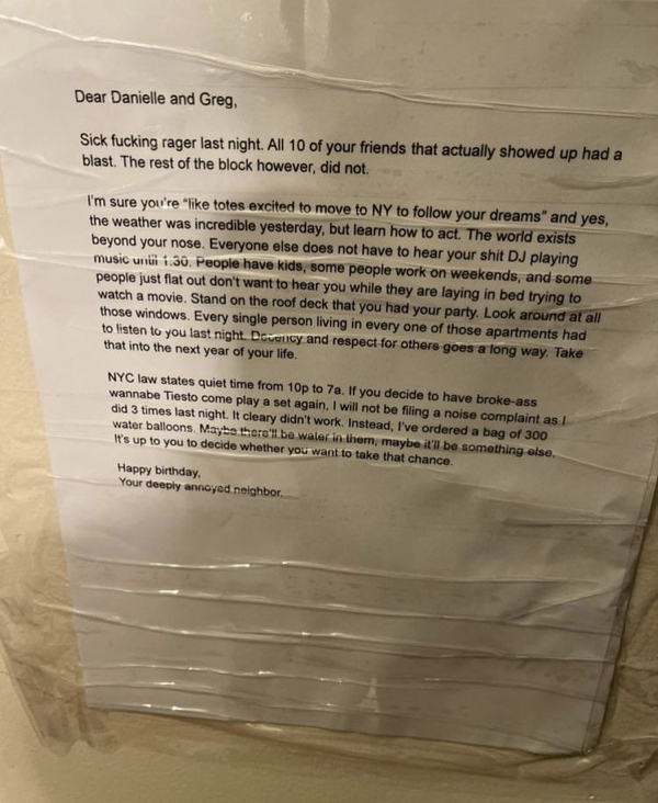 35 Passive Agressive Notes From Neighbors.