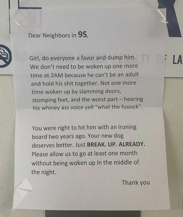 35 Passive Agressive Notes From Neighbors.