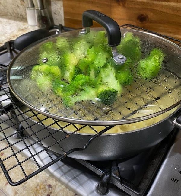 Steaming broccoli doesn’t require any special equipment as it turns out.