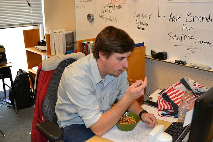 If you’re going to eat in class stop staring at me while you’re doing it! You’re ratting yourself out.

I’ve already answered this in a comment, the reason the students aren’t allowed to eat is because those are the school rules. I have no say in the matter and I won’t jeopardize my job for it especially because it’s my first year working there and my supervisor pops in once in a while.

Secondly, I do allow water (no drinks allowed either) and I let them finish their meal outside before the second bell goes off. Sometimes they even offer me some!

And if they are truly hungry (they know this), they can just ask me in the beginning of class to eat outside. I also don’t punish them when I catch them, I just politely ask them to put it away and have a laugh. See, i’m not a complete monster!