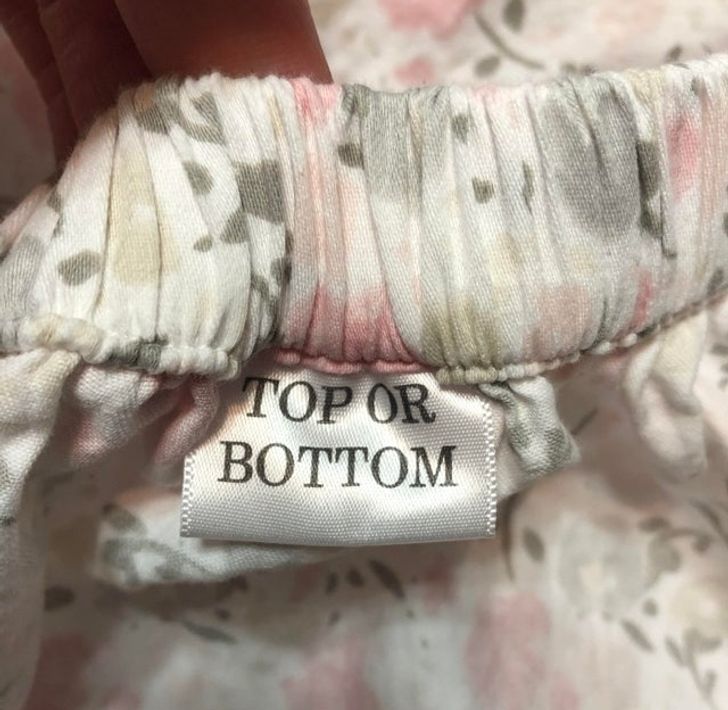 “My new sheets have tags on each side that either say ’side’ or ’top or bottom.’”