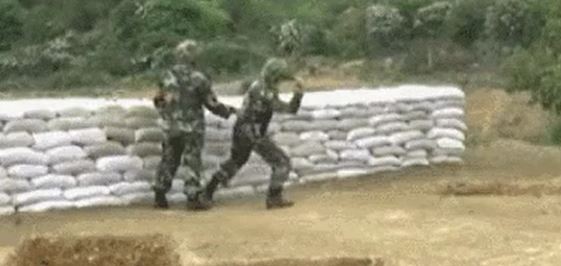 Another dumbass airman wouldn’t take his gloves off during hand grenade training. The grenade was tossed straight up into the air and landed on top of the concrete barrier before trickling off the other side just as it exploded. Thankfully the concrete bunker ate shit and not me.