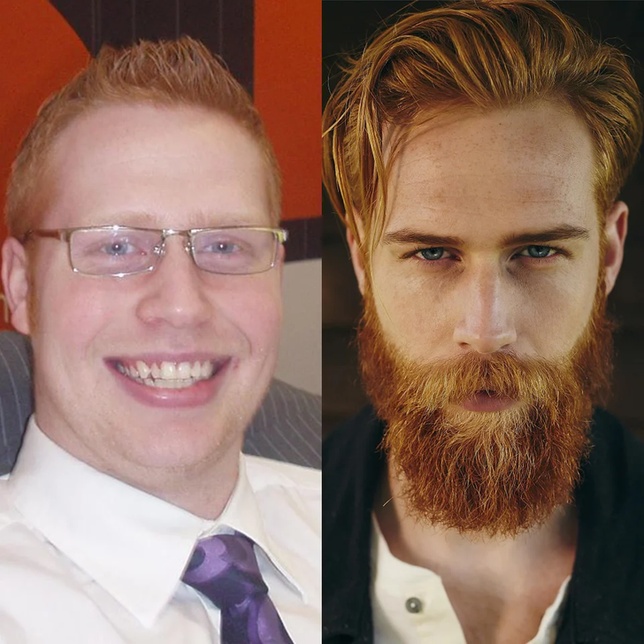 “A salesman grows a ginger beard and becomes a GQ model...”