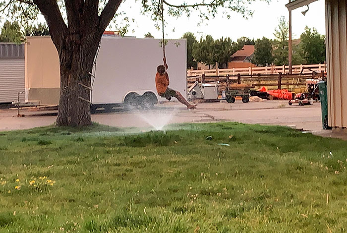 My Brother Got Stuck On A Swing So I Put The Hose Underneath Him Like A Good Brother Would